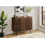 Commode Mid-Century avec armoire à 2 portes, tablette réglable, stratifié noyer foncé pour un rangement et un décor élégants