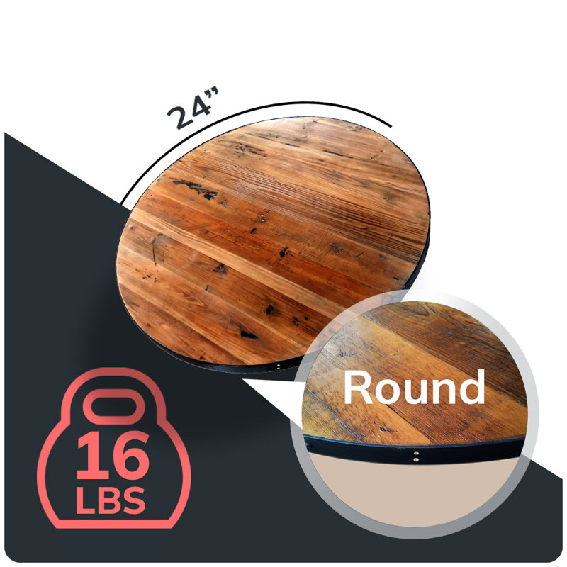 Plateau de table rond The The Rustic Prairie , H 1,5 po x L 24 po x l 24 po