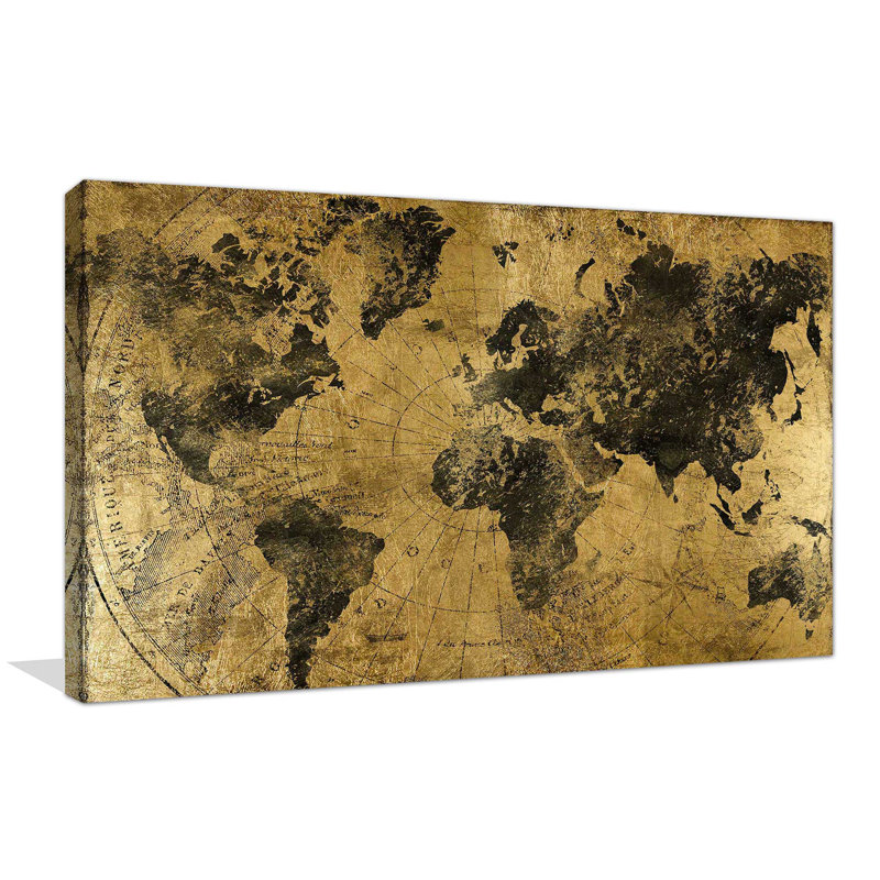 Golden Atlas par - impression, Toile tendue, H 36 po x l 60 po x P 1,5 po