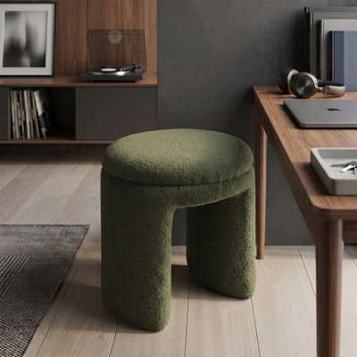 Monrock 18"W Upholstered U-Shaped Accent Ottoman