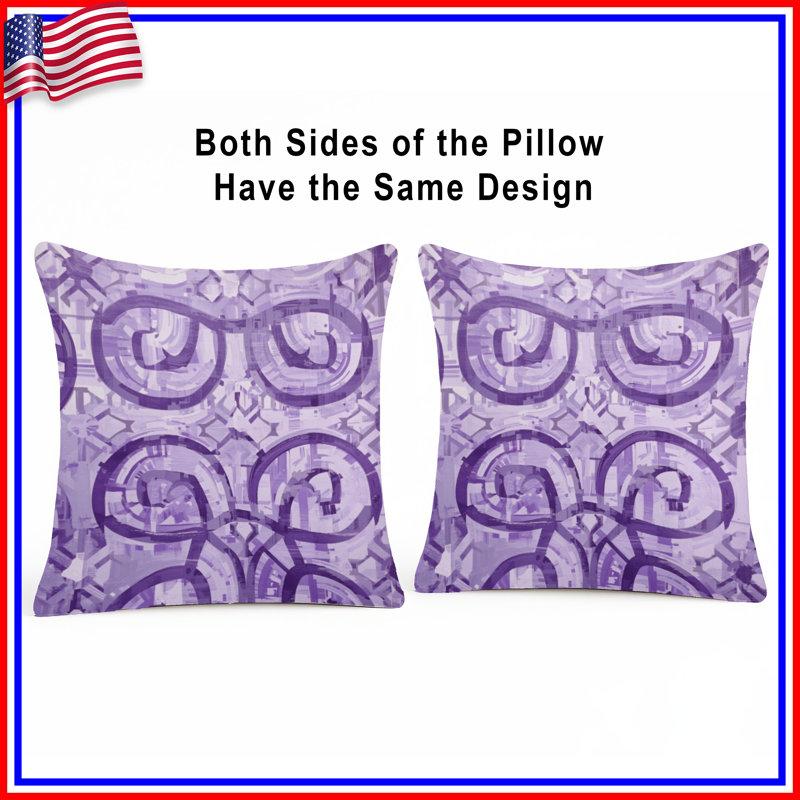 Coussins décoratifs mauves à double face, 16 po x 16 po
