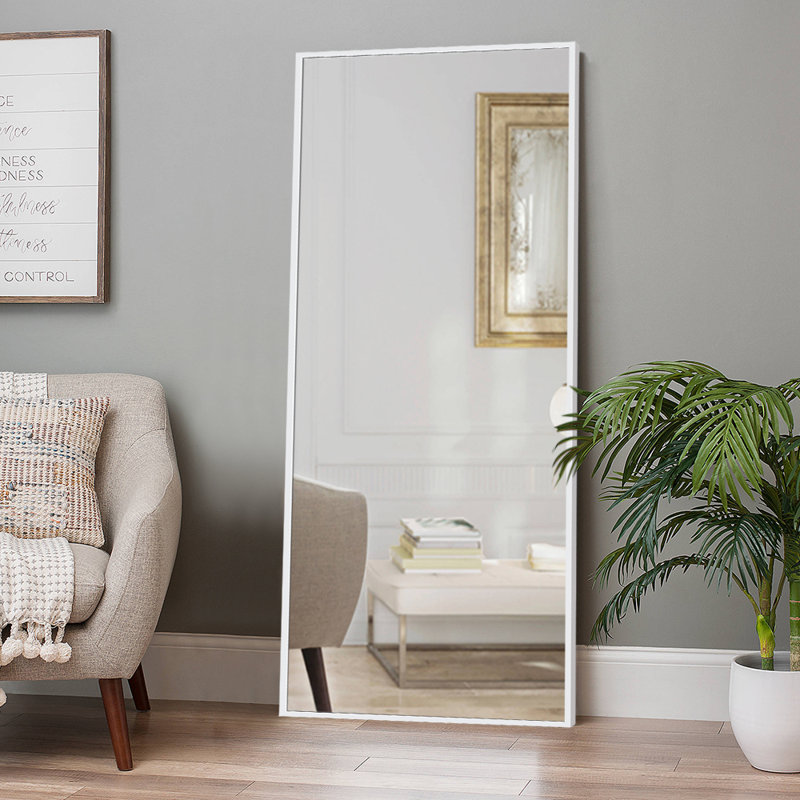 Gurganus Metal Rectangle Mirror, White