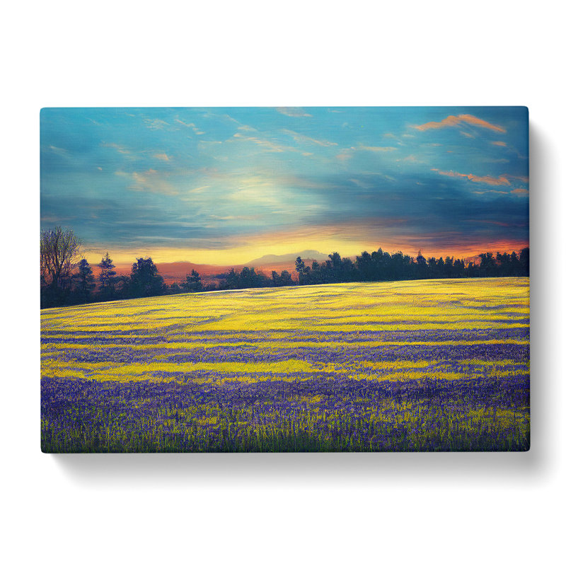 Entrancing Bluebell Field Sunrise - Wrapped Canvas, 50cm H x 76cm W x 3cm D