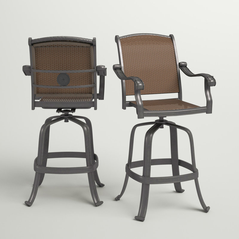 Harland High-Density Polyethylene (HDPE) Wicker Outdoor 30'' Bar Stool