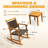 Solid Wood Wicker Outdoor Conversation Set