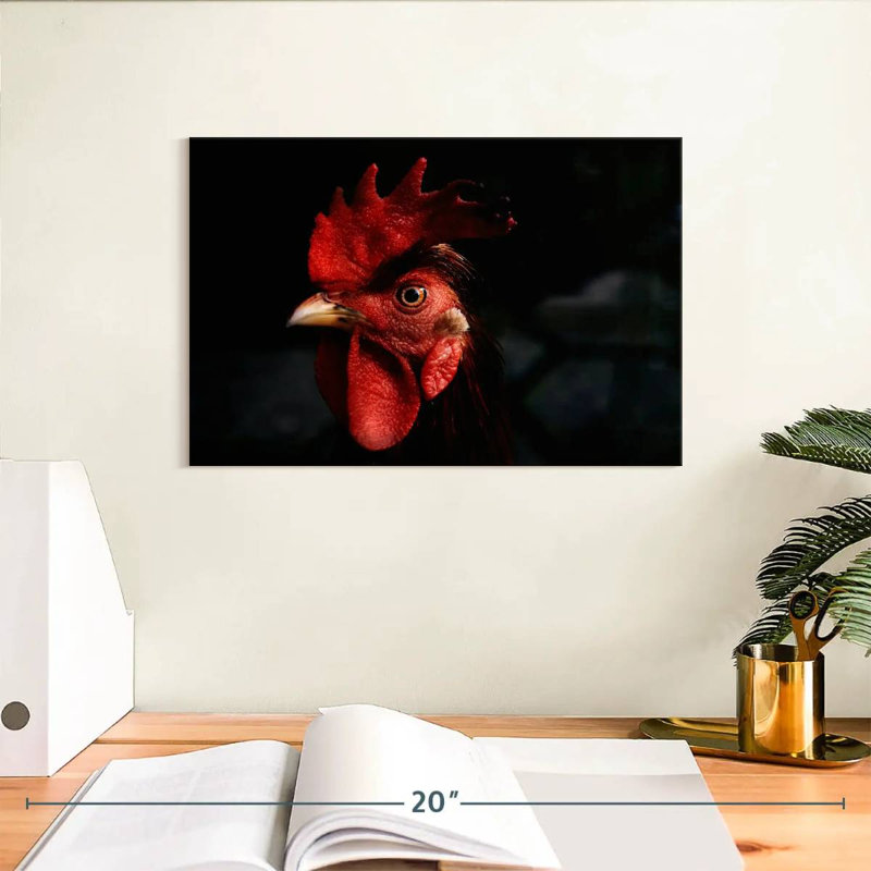 Crowle Rooster Head Up Close, 8" H x 12" W