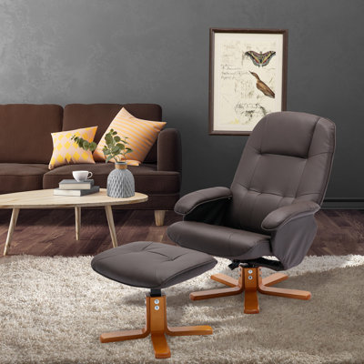 Fauteuil inclinable avec repose-pieds noir