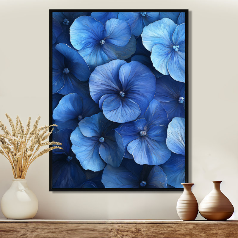 Beckham - reproduction d'art sur toile florale, H 32 po x l 24 po, Impression encadrée flottante, Noir