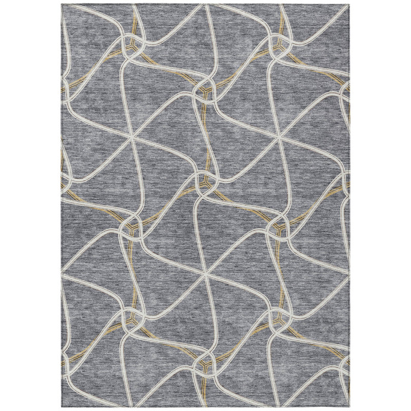  Aleg Area Rug with Non-Slip Backing, Rectangle 3' x 5'