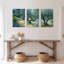 Tableau sur toile tendue représentant une oliveraie, décor paysager de style impressionniste (ensemble de 3)-850059742