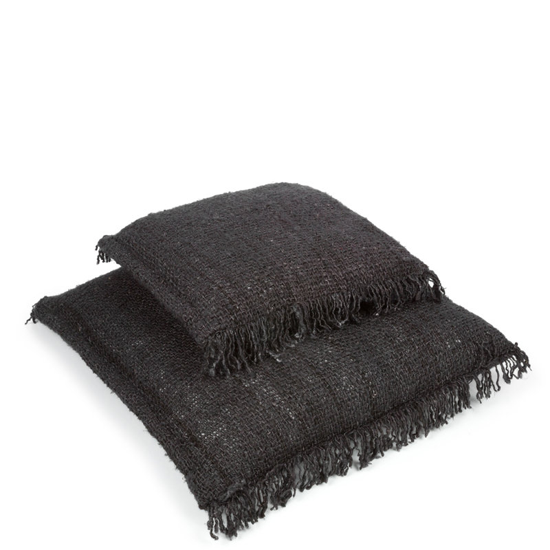 Square Cushion Cover, 60cm H x 60cm W x 10cm D, Black