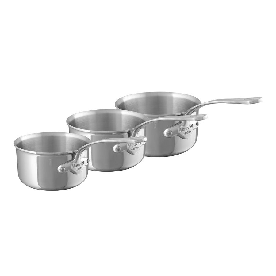 Mauviel 1830 M'Cook 5-Ply Sauce Pan With Lid, Cast Stainless Steel Handle,  2.6 Qt. - Cooks