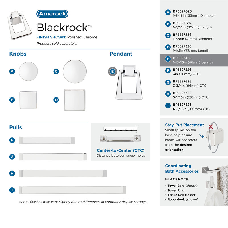 Poignée anneau Blackrock, Chrome poli