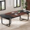 Table de réunion 8 pieds pour 10 personnes, P 94,5 po x l 47,3 po x H 29,5 po, grande table de réunion en forme de bateau avec œillets, table de réception pour bureau, salle de réunion, noir et noyer