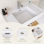 Meuble-lavabo mural simple 30 po en bois naturel avec plateau en acrylique blanc-423749647