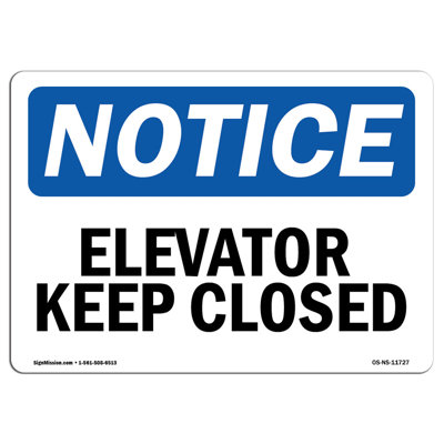 Panneau «Elevator Keep Clos»