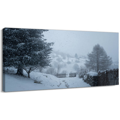  Art mural de Noël scène d'hiver, impressions sur toile paysage enneigé, peinture de décoration murale des Fêtes, affiche de photos d'hiver pacifique pour le salon, la chambre à coucher, le bureau, 32 x 16 pouces