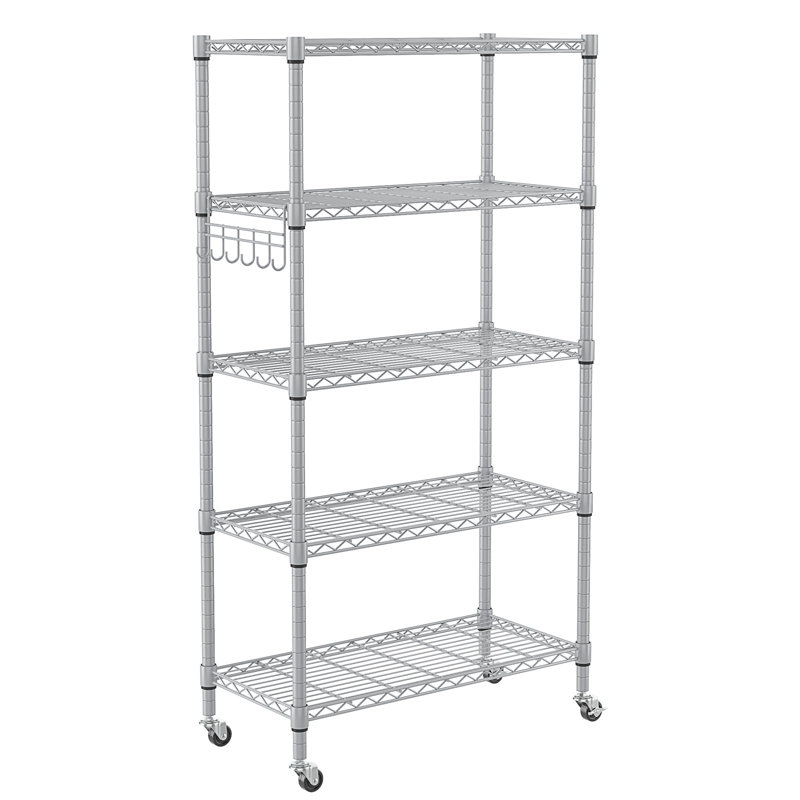 Rayonnage à hauteur réglable Lylla, Argent, H 62,2 po x l 29,92 po x P 13,78 po
