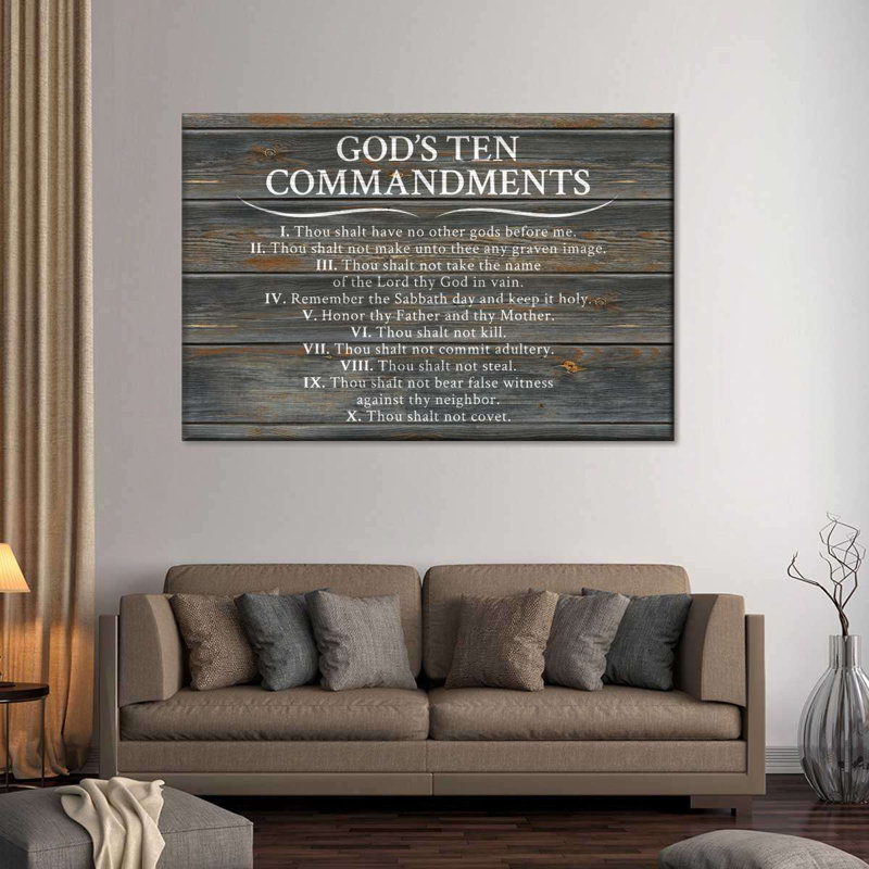 " Ten Commandments ", 26" H x 39" W x 1.25" D