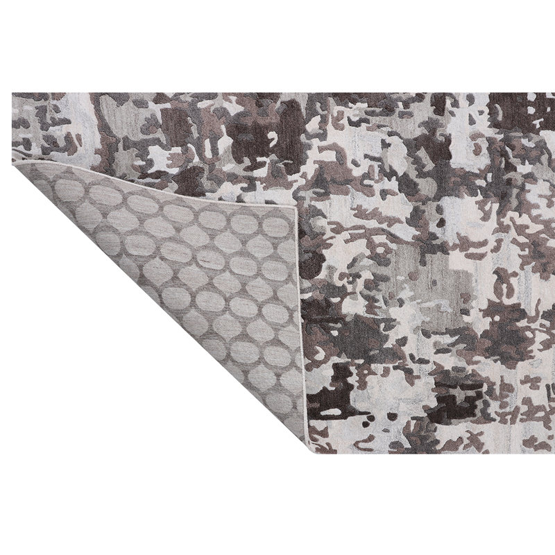 Hand Woven Wool Abstract Area Rug, Rectangle 5'9" x 8'10"