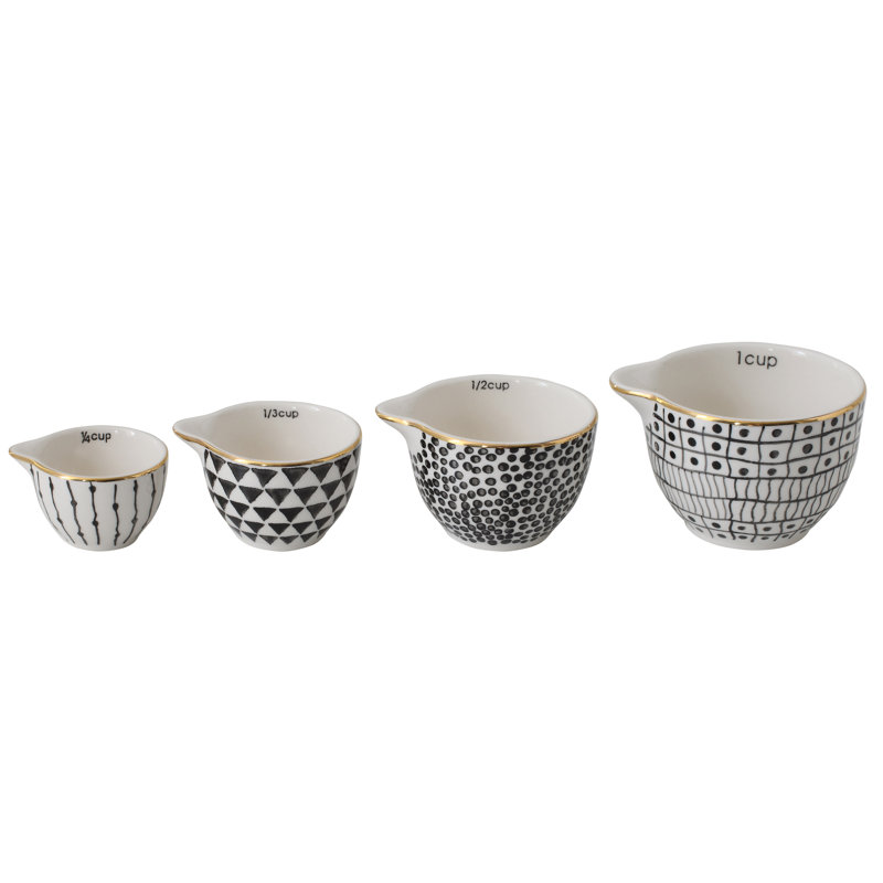 Mercer41 Macintyre 4 -Piece Ceramic Stainless Steel Measuring Cup Set
