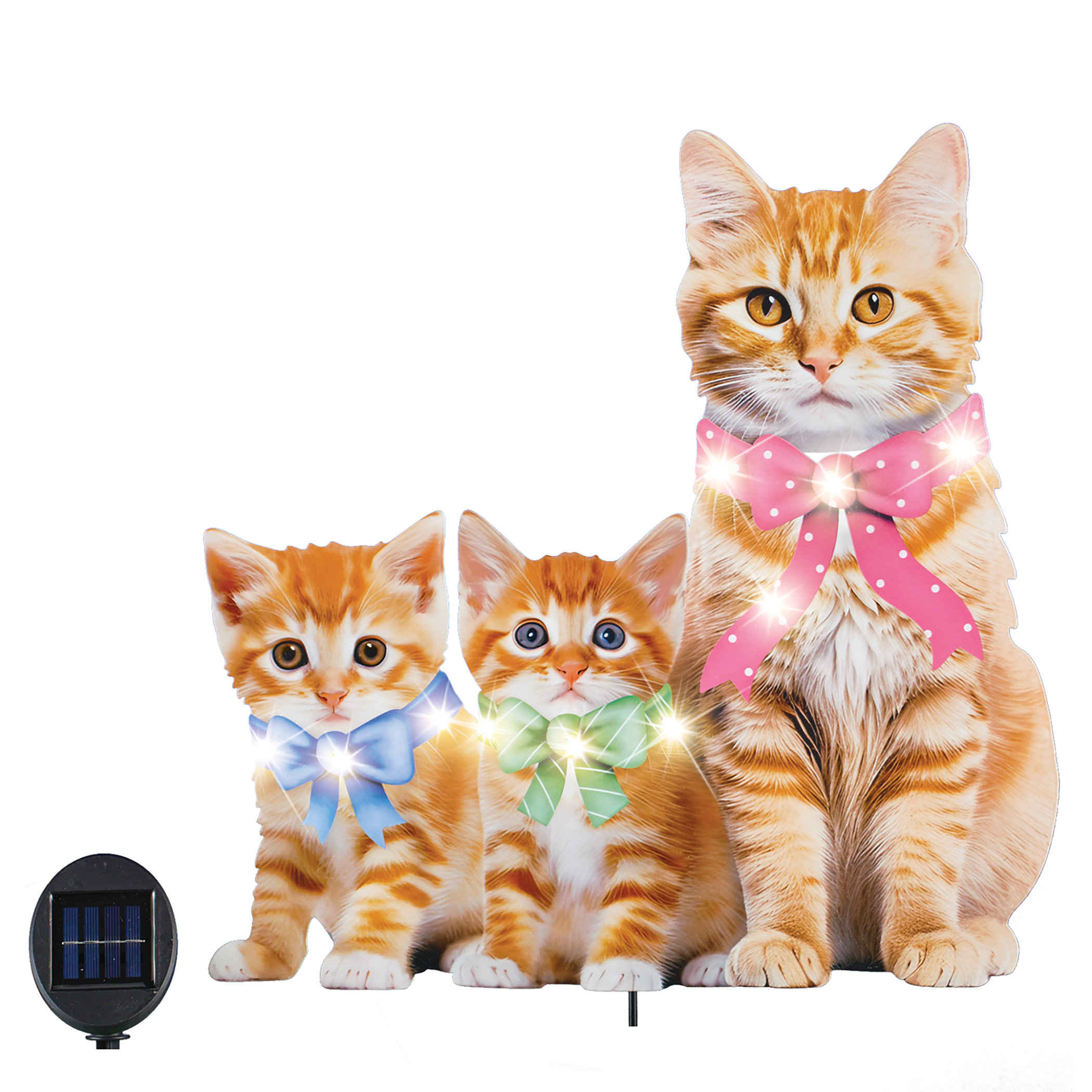 Statues De Jardin De Chat, Décor De Jardin Avec Lumière Solaire