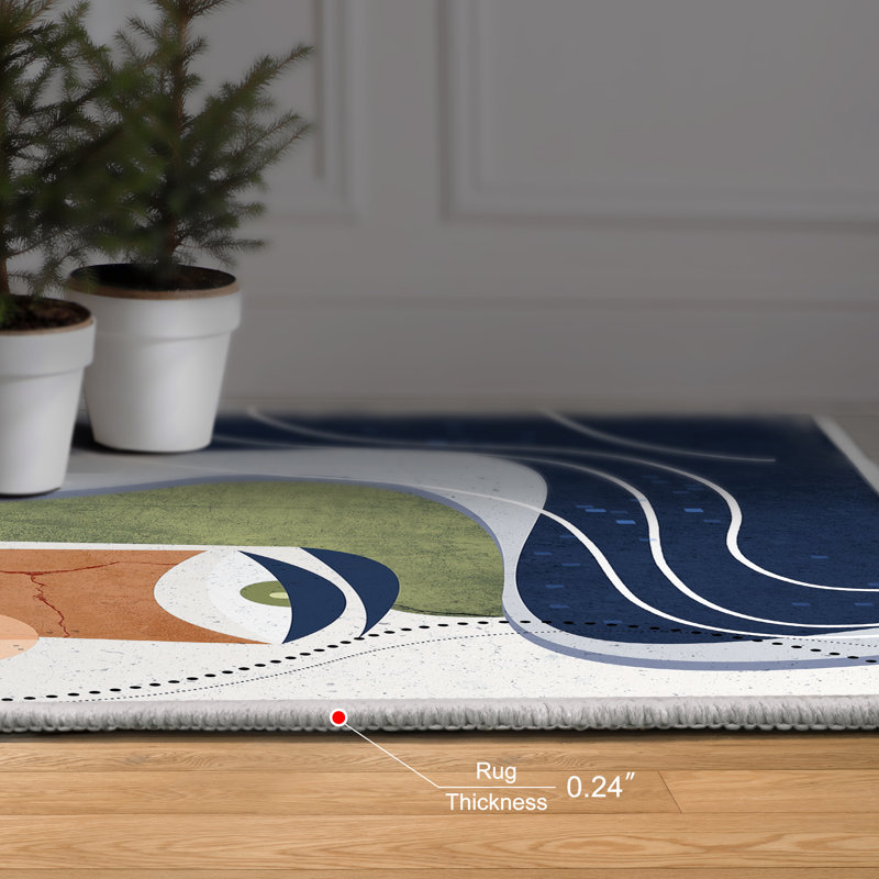 Tapis rectangulaire Dree avec envers antidérapant, Rectangle 5 pi x 7 pi 6 po