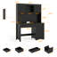 Farmhouse Executive Desk With Hutch & 4 Drawers-777902922