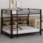 Metal Bunk Bed With Storage Cabinets And LED