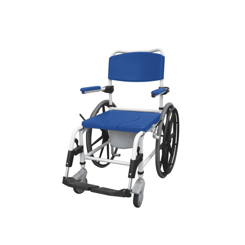 Aluminum Shower Mobile Commode Transport Chair