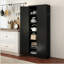 Armoire de cuisine 72 po en métal avec portes, organisateur de rangement autoportant robuste avec 5 tablettes réglables-20974548-20974546