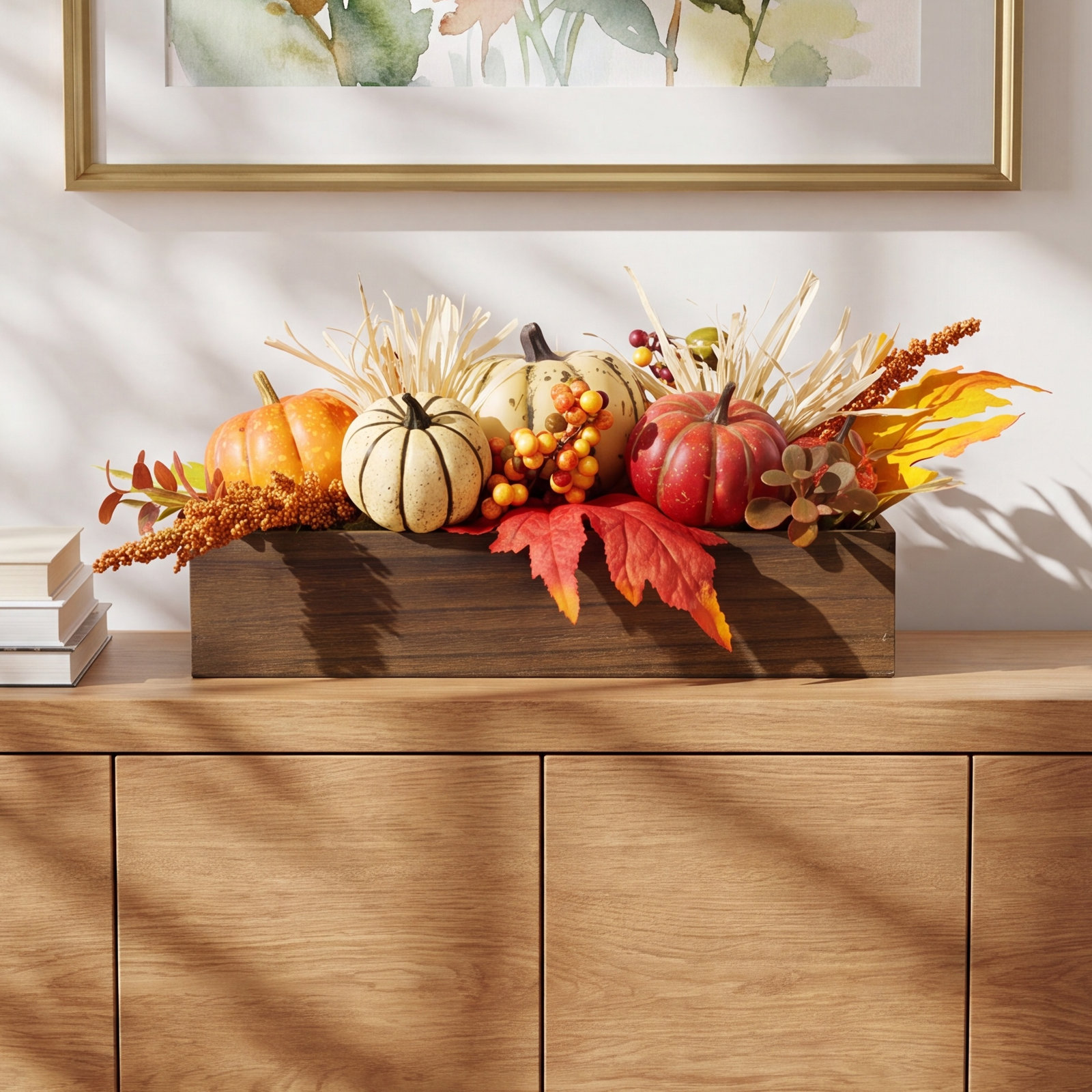 Pumpkin and Berry Artificial Arrangement