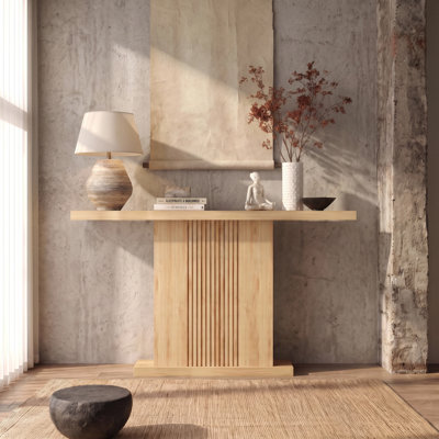 Console à panneau de bois cannelé