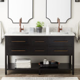 60" Robertson Double Bathroom Vanity Set with Rectangular Undermount Sinks