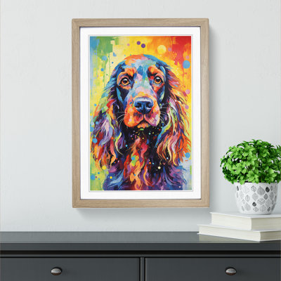 Cocker Spaniel Impressionism - Single Picture Frame Print on Wood