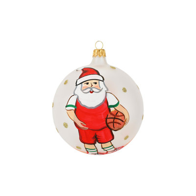Old St. Nick 4'' Handmade Glass People Ball Ornament