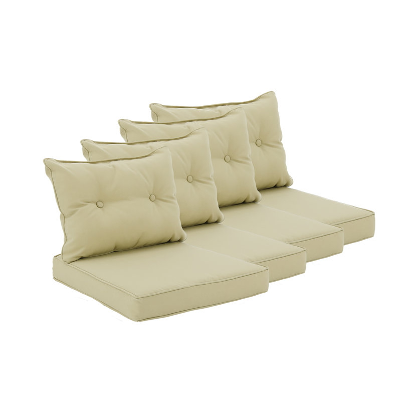 Outdoor 4'' Replacement Cushion Set Seat / Back Cushion, Yellow
