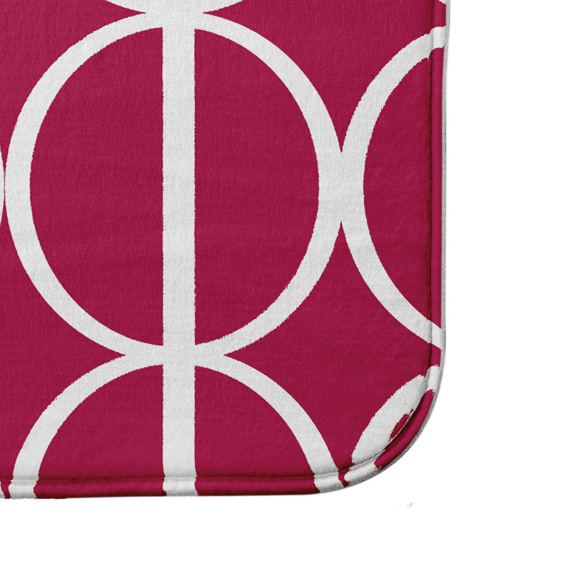 Tapis de bain ovale Go Round Lemmon, l 24 po x L 36 po, Rose / fuchsia