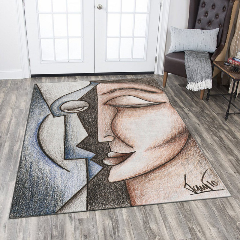 Luxueux tapis tissé de 31,5 po x 55,1 po | 100% polyester, envers en feutre antidérapant, hauteur des poils de 0,4 pouce | Impression numérique, lavable à la machine à 86 ° F | Idéal pour la décoration intérieure, le salon et la chambre à coucher