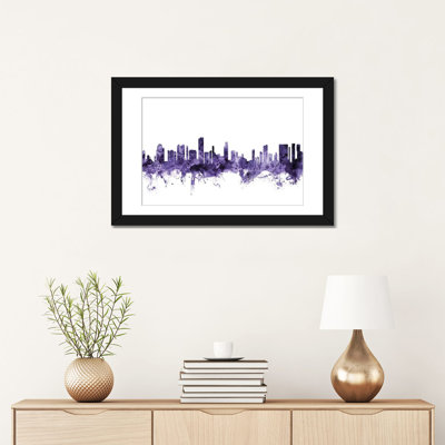 «Honolulu, Hawaii Skyline» par Michael Tompsett, impression sur toile tendue