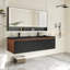 Meuble-lavabo double 60 po avec plateau en résine-117167518