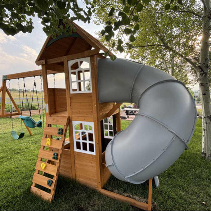 Playset Installation Kidkraft Creston Lodge Wooden Swing Set