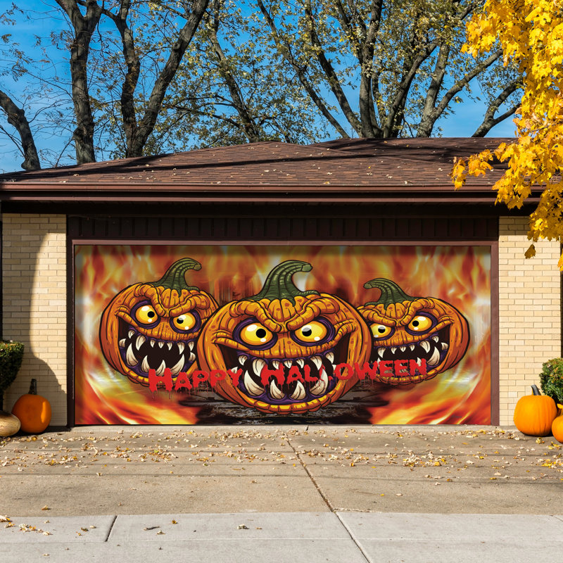  Three Scary Pumpkins Garage Door Mural