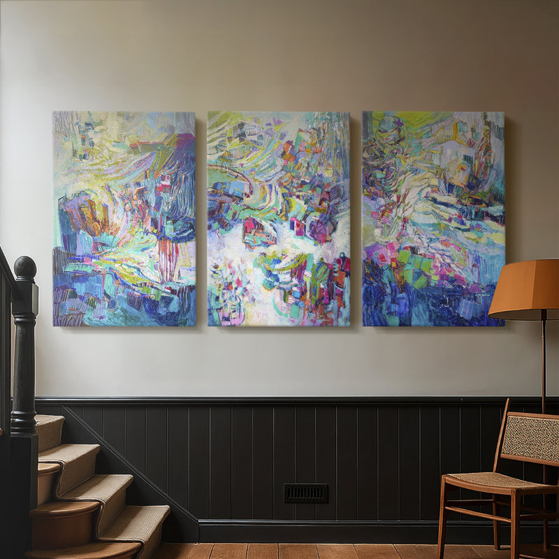 «Gathering up the Goddess I», toile tendue sur mesure - 3 pièces