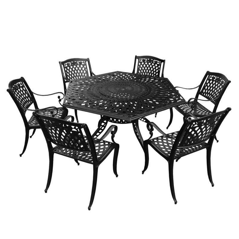 Ensemble repas 7 pièces Cassidy, Noir