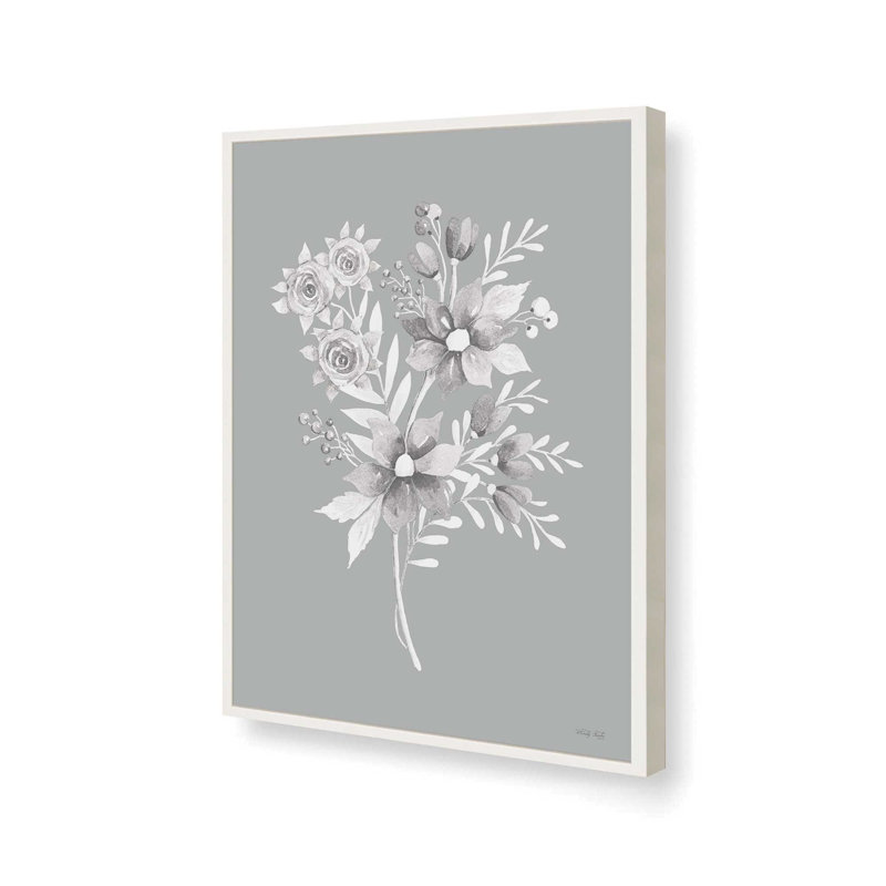 «Gray Botanical Set I» par Cindy Jacobs, reproduction d'art, L 12 po x H 16 po, Impression encadrée, Blanc