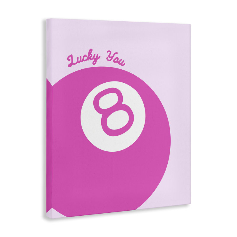  «Lucky You Eight Ball», art mural par House of Lulu, H 30 po x l 24 po