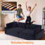 Canapé modulaire noir moderne avec tissu Farah durable pour des espaces de vie élégants-1182454374