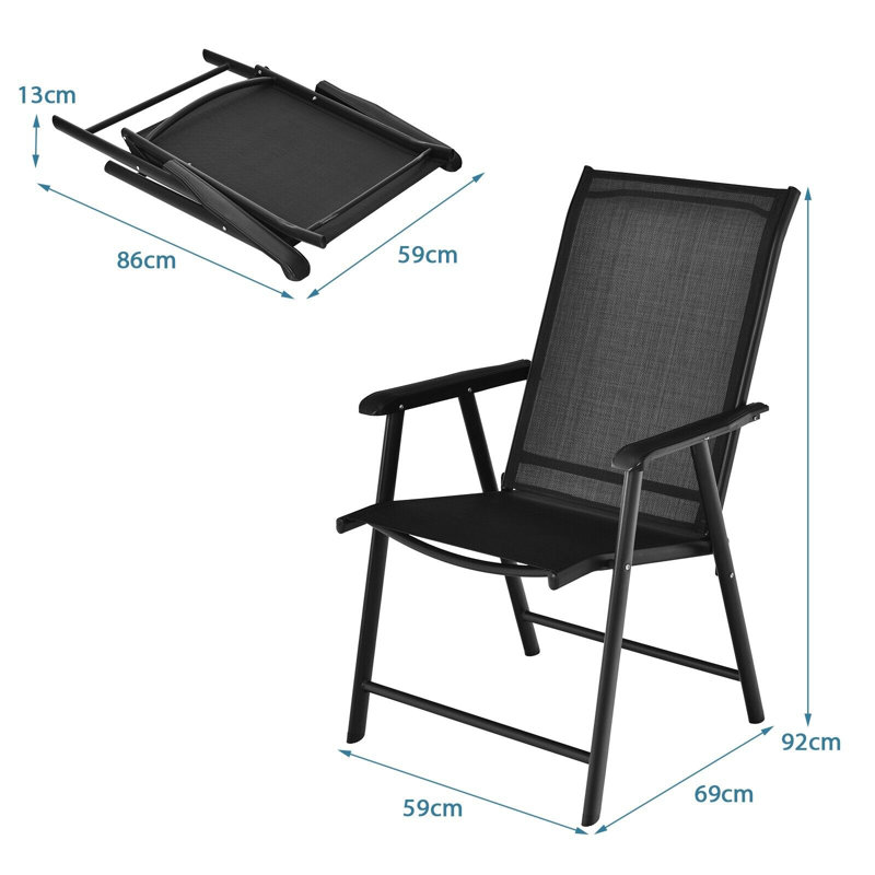 Norene Fabric Patio Folding Chair Folding Chair Set