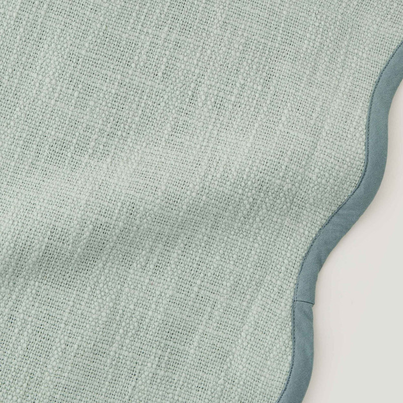 Double Stitch Cotton Decorative Scalloped Throw Pillow Coveron, Green Forest